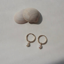 Load image into Gallery viewer, Tiny Pearl Hoops
