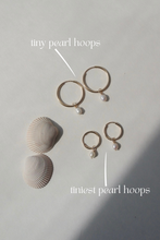Load image into Gallery viewer, Tiny Pearl Hoops
