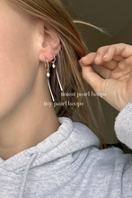 Load image into Gallery viewer, Tiny Pearl Hoops
