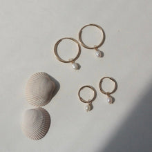 Load image into Gallery viewer, Tiny Pearl Hoops
