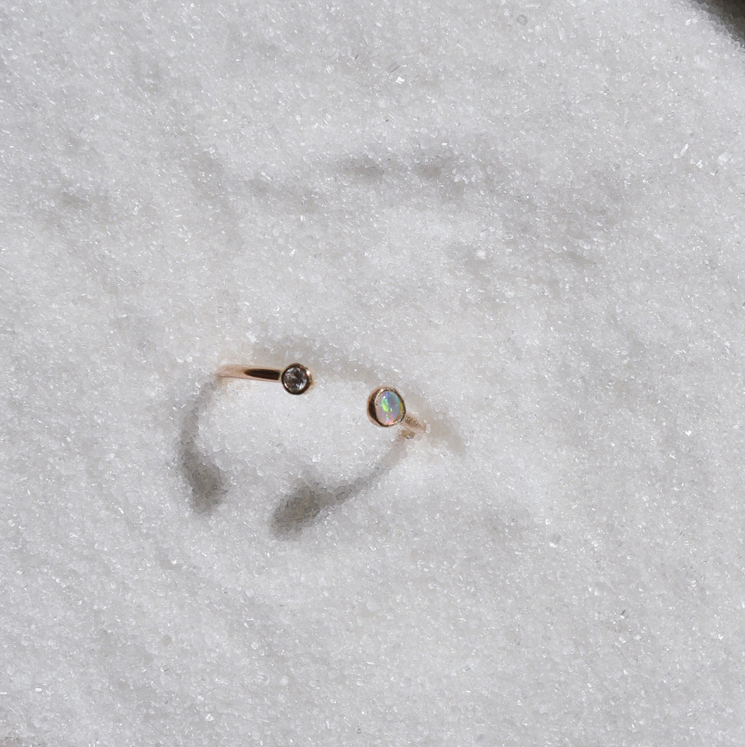 Opal + Diamond Cuff Ring