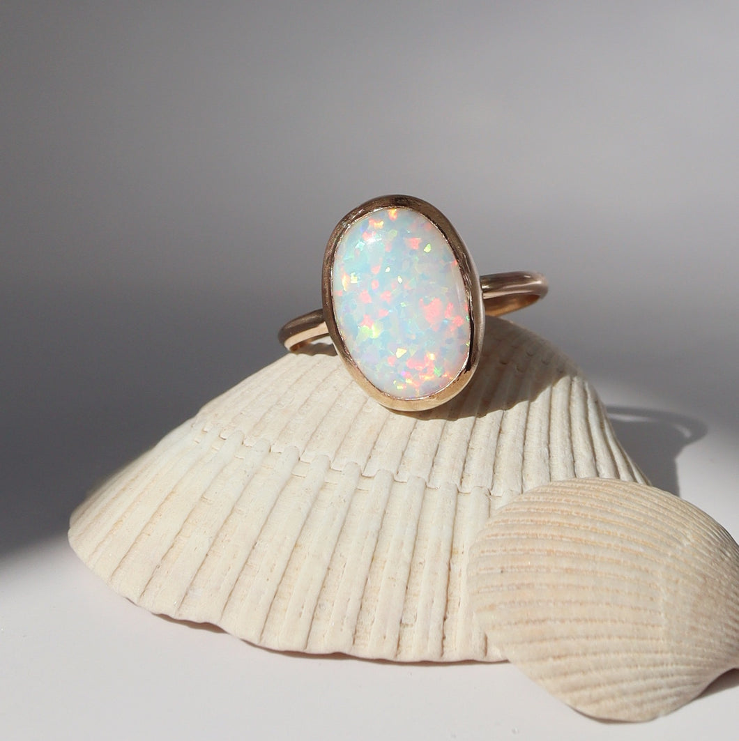 Solar Flare Opal Ring