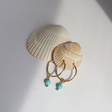 Load image into Gallery viewer, Dainty Turquoise Hoops
