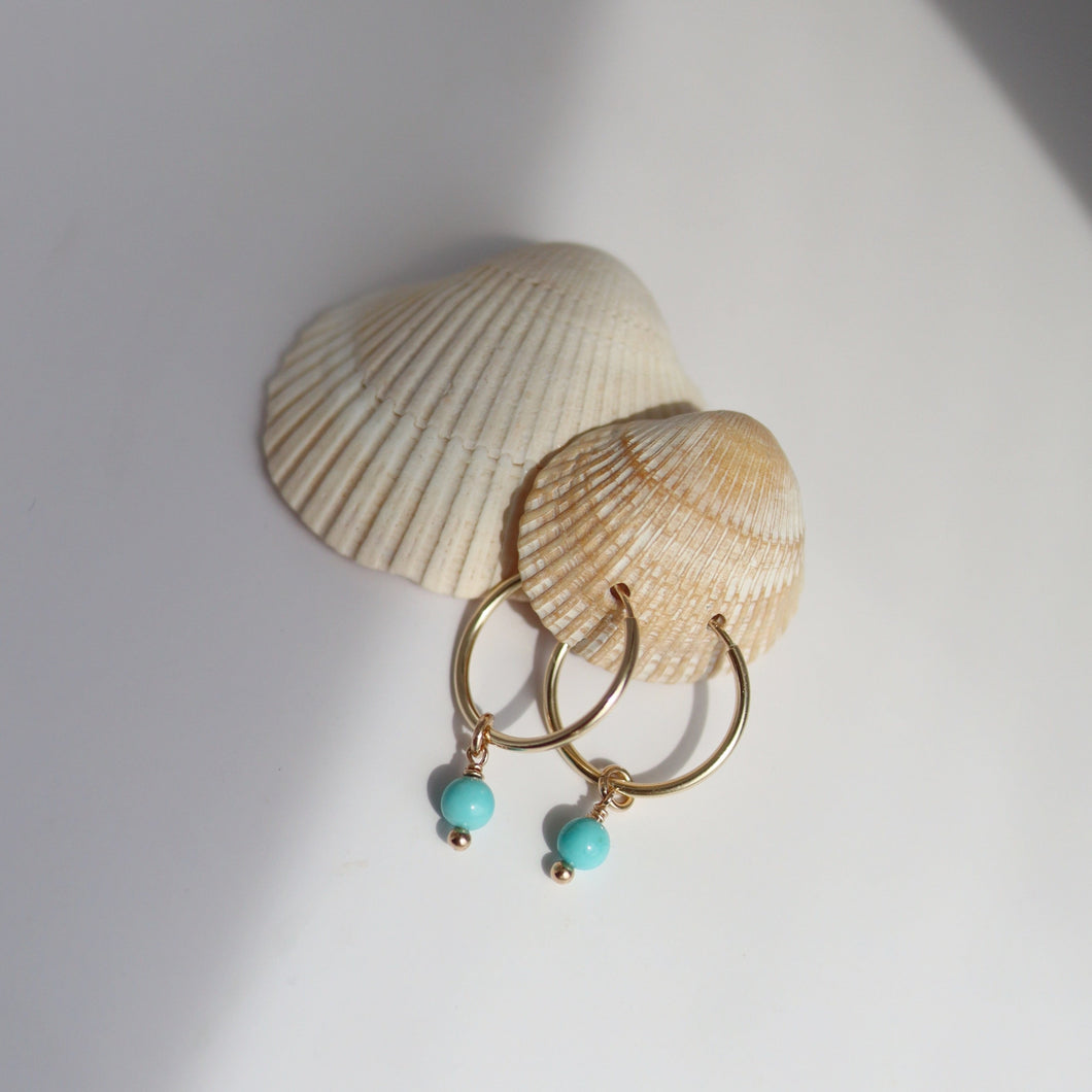 Dainty Turquoise Hoops
