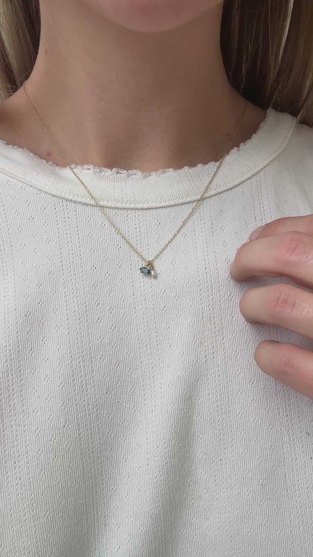 London Blue Topaz + Pearl Necklace