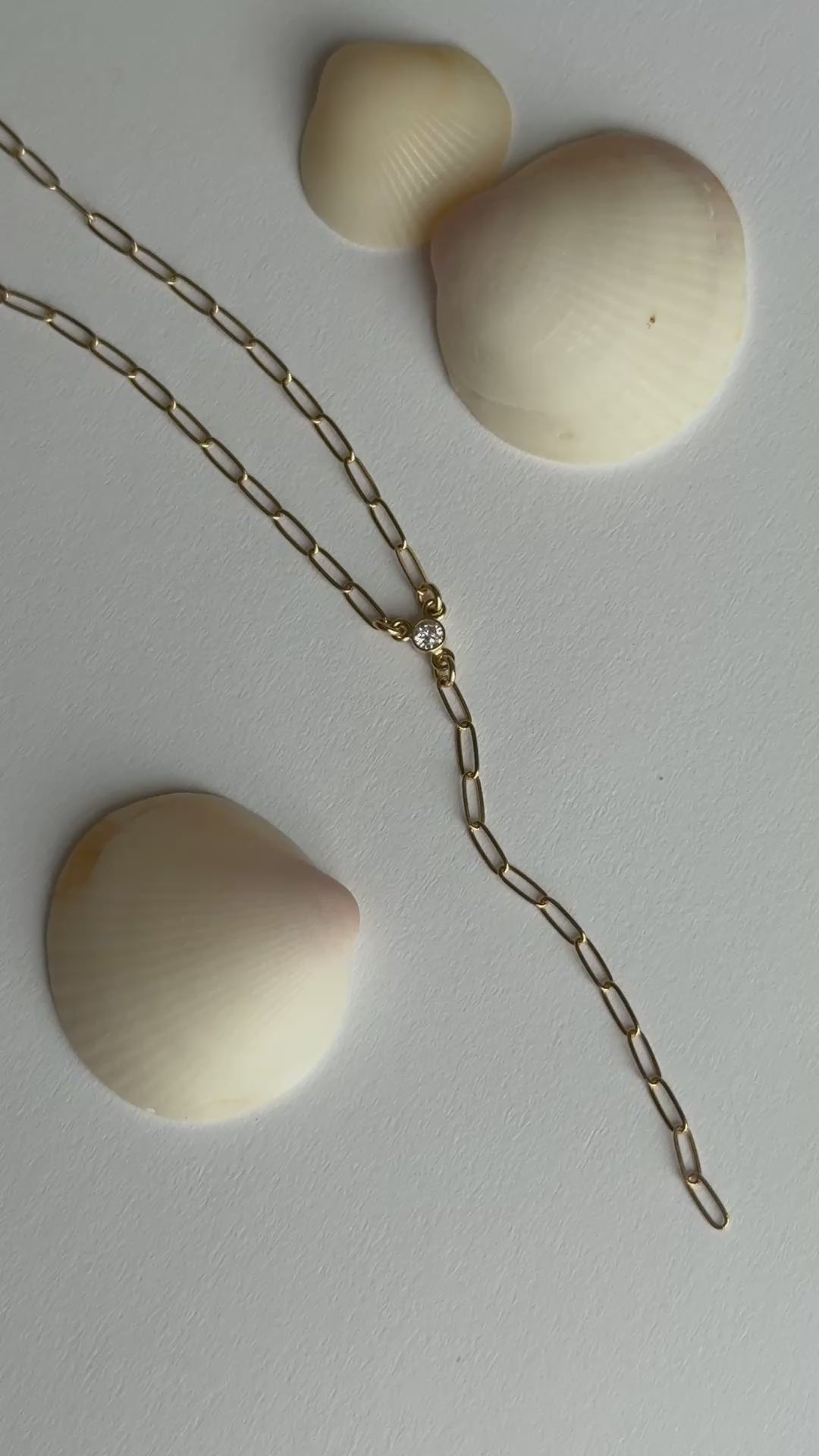 Paperclip + Diamond Lariat Necklace