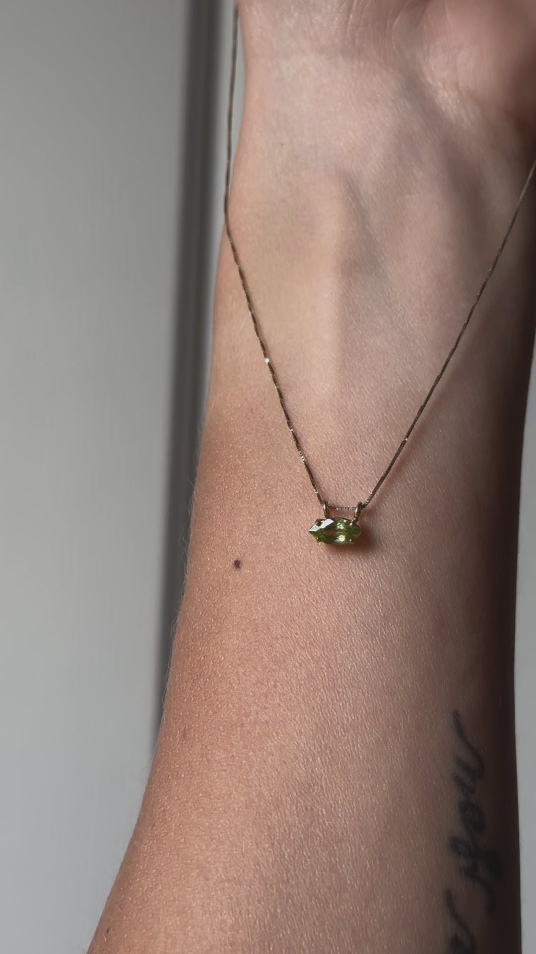 East West Peridot Necklace